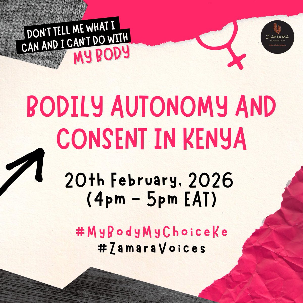 What does bodily autonomy really mean in Kenya today?

Join us this Friday 20th for an XChat on bodily autonomy and consent in the Kenyan context. 🇰🇪 We’re moving beyond abstract rights to unpack how power shows up in everyday life, how laws are misapplied, and how we reclaim