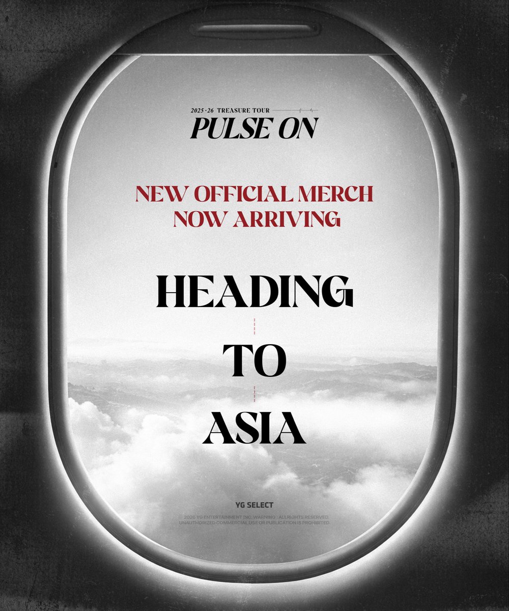 2025-26 TREASURE TOUR [PULSE ON]

NEW OFFICIAL MERCH IS HEADING TO 𝘼𝙎𝙄𝘼 ✈️ 
SEE YOU SOON!

<a href="/ygtreasuremaker/">TREASURE MAKER</a> 
#TREASURE #트레저 #PULSE_ON #TOUR #ASIA #YGSELECT #와이지셀렉트