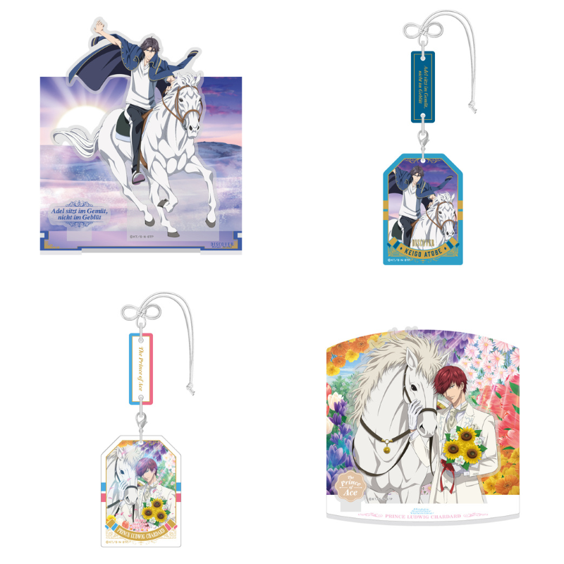【#新テニスの王子様】
ジャケット絵柄を使用した新規グッズ
受注受付中🐎🎾

🛒FEEL MEE MARKET
feelmee.thebase.in/categories/718…
⚠️3/1(日)23:59まで　購入特典あり🎁

王子様達と馬の
👑お守りキーホルダー
👑アクリルジオラマ
も、ぜひチェックしてくださいね✨

#テニプリ #サマバレ #バレキス