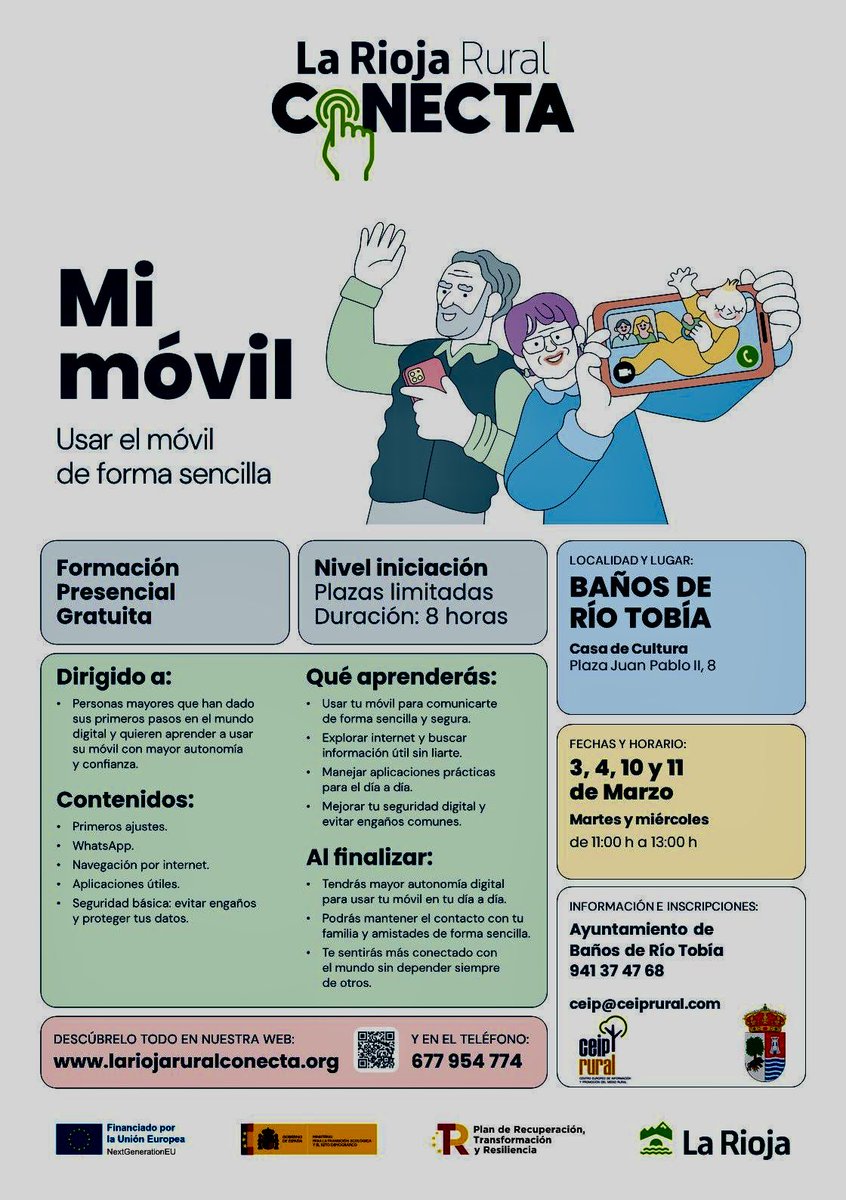 Actividades en Baños:  
- Este sábado en el bar Gran Casino: Vive los años 60 y 70 con Cuarteto Classic.  
- 3, 4, 10 y 11 de marzo, de 11:00 a 13:00 h: Curso "Mi Móvil" para aprender a usar el móvil fácilmente. Inscripciones en el Ayuntamiento, plazas limitadas.