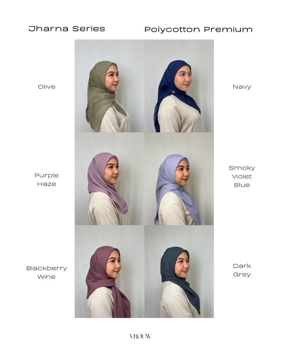 vrouwproject's tweet photo. Jharna Series – Polycotton Premium
Kerudung dengan bahan yg nyaman dan mudah di atur ✨

Buruan save warna kesukaan kamu 🥰
https://t.co/oLuuLR6scc https://t.co/oL7aS3RIBR