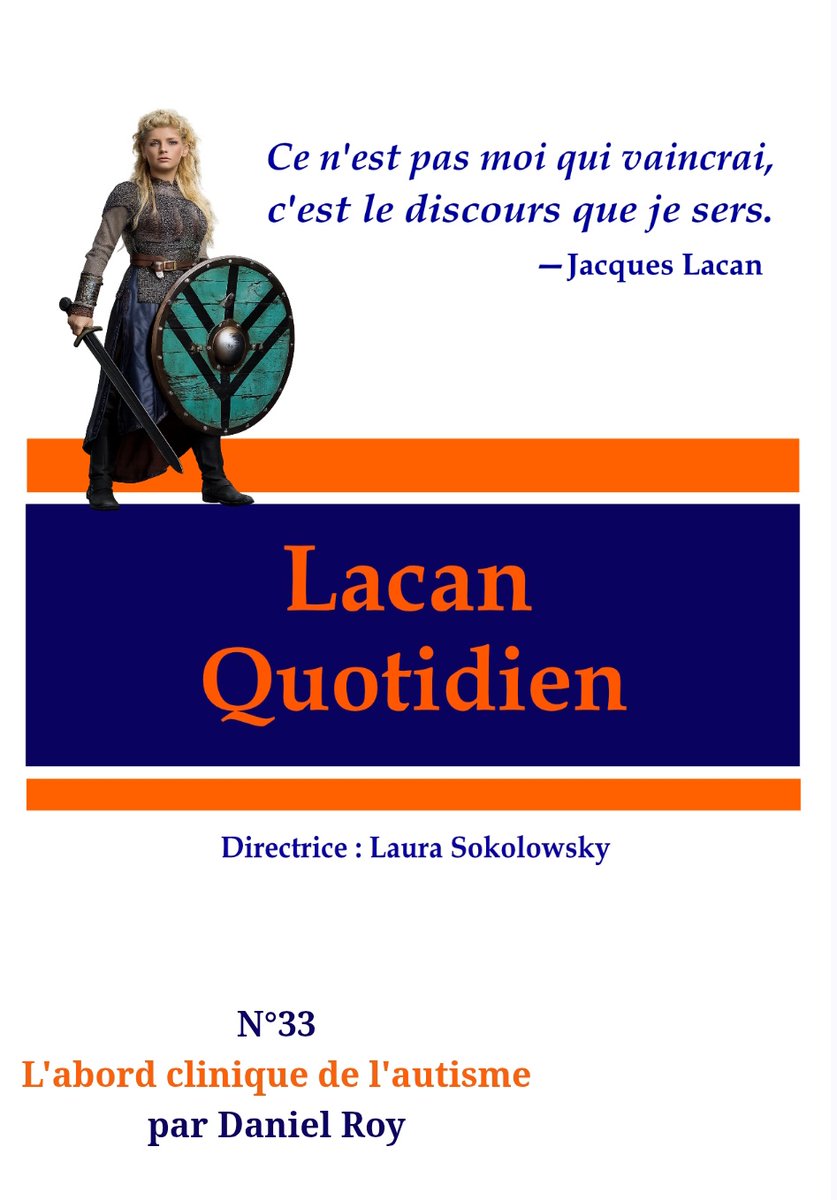 🗞𝕃𝕒𝕔𝕒𝕟 ℚ𝕦𝕠𝕥𝕚𝕕𝕚𝕖𝕟 n°33
"Considérons l’enfant autiste comme un sujet au travail. 
Chaque enfant arrive avec ses défenses, celles qu’il a élaborées et qui lui ont été utiles, même si elles apparaissent aujourd’hui comme inadéquates
" - D. Roy
lacanquotidien.org
