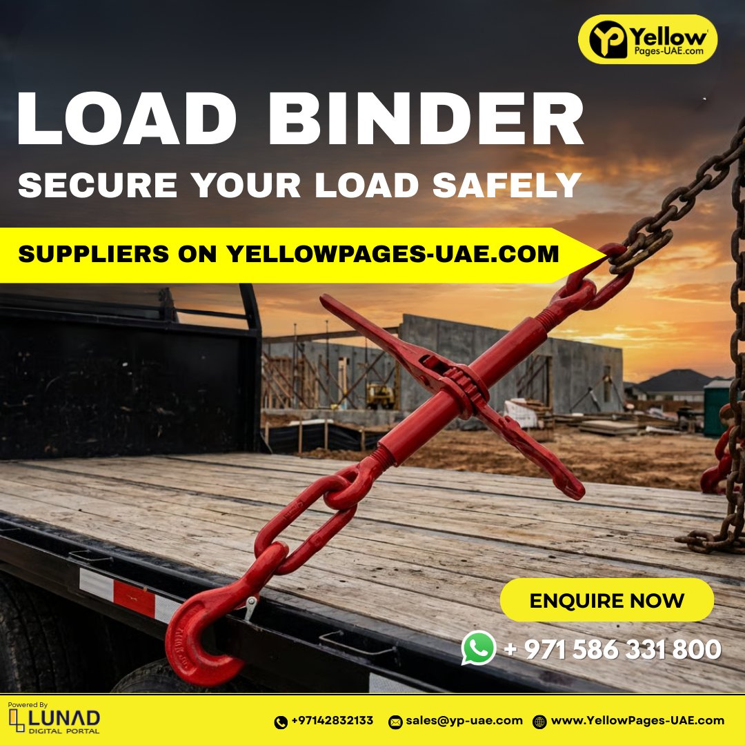 YellowPages_LMC's tweet image. Find reliable Load Binder suppliers in the UAE to keep your cargo safe, stable and compliant. Enquire today on Yellow Pages UAE  - yellowpages-uae.com/uae/load-binde…

📌 WhatsApp +971586331800

.

#LoadBinder #IndustrialSuppliesUAE #LogisticsUAE #UAEBusinessDirectory #YellowPagesUAE