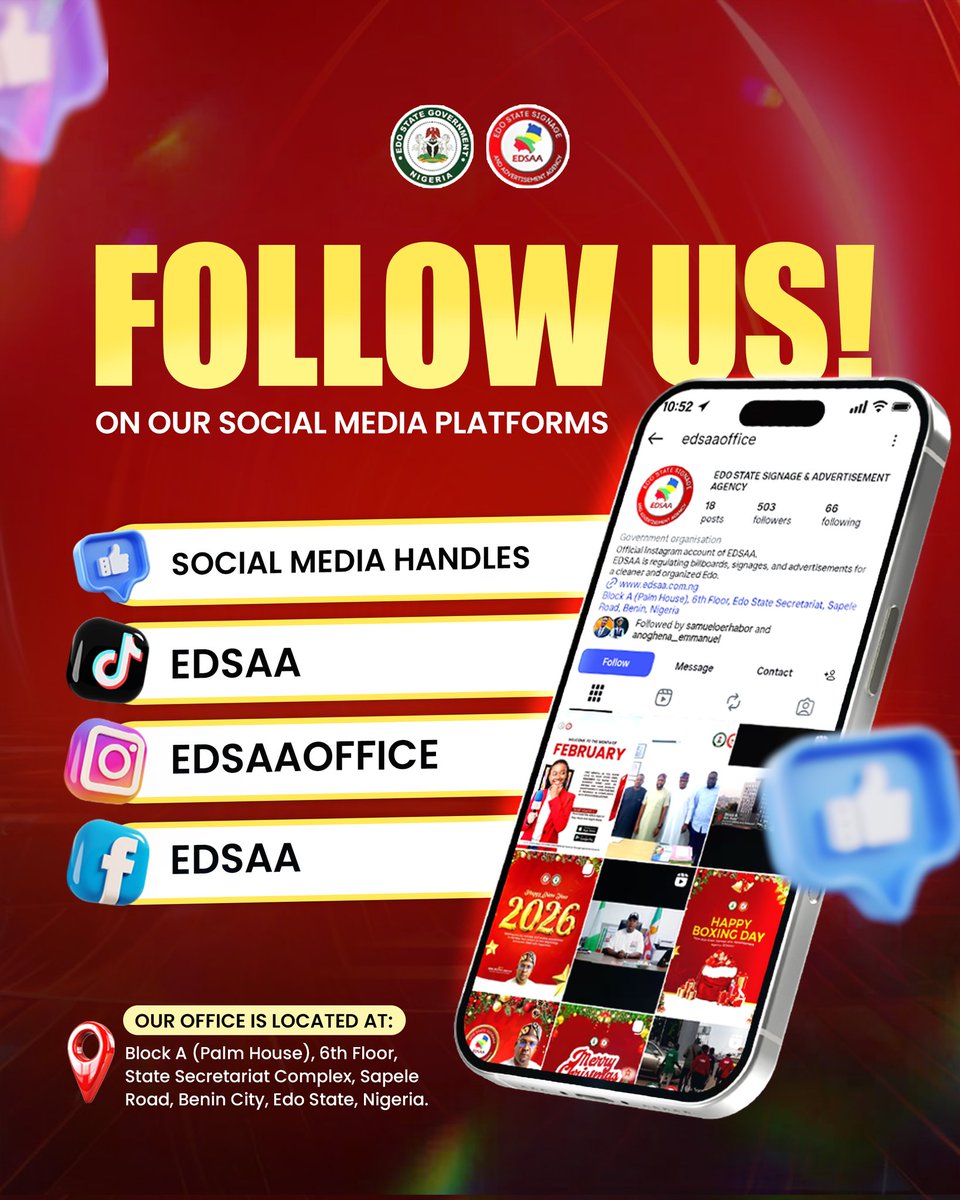 samtexhub's tweet photo. Follow EDSAA on all social media platforms!✨🤍
#graphicdesigner #socialmediadesign #flierdesign #samueloerhabor #samtexhub https://t.co/8109aFRNGN