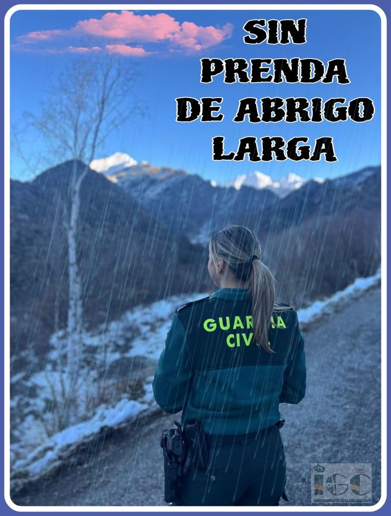 _IGC_'s tweet photo. Seguimos con episodios de mucha lluvia 💦 viento 🌪️ frío 🥶 nieve ❄️ borrasca tras borrasca y dana tras dana y los guardias civiles continuamos sin disponer de prenda de abrigo larga. https://t.co/dxcmBwxJJi