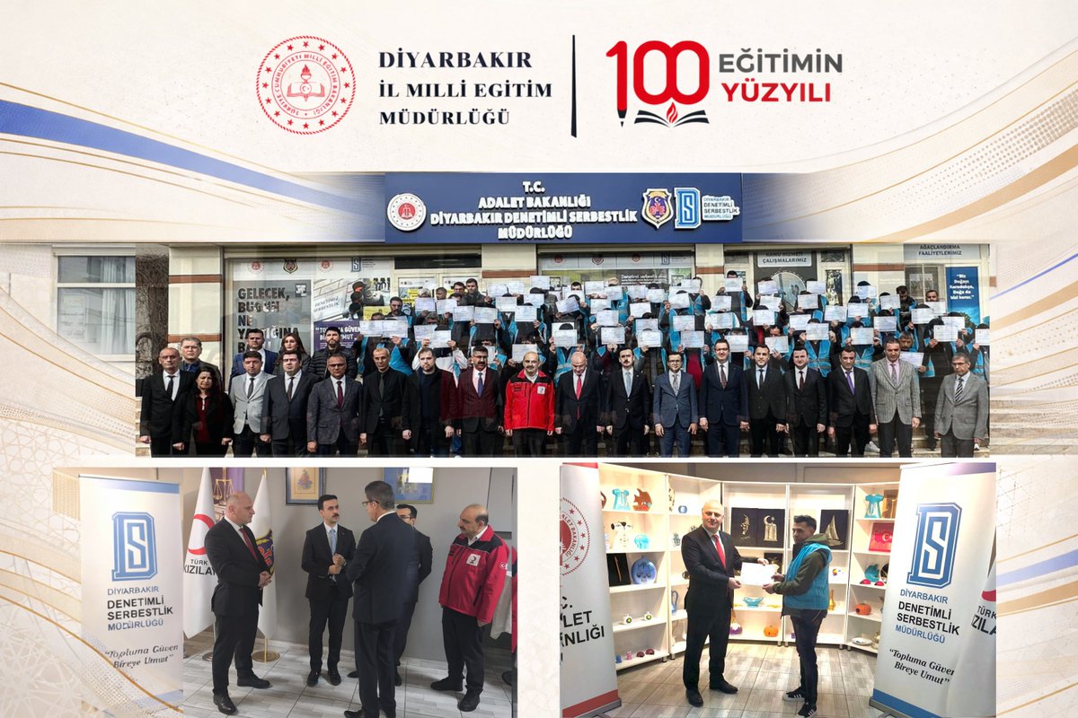 📌 Mesleki Eğitimle Güçlenen Hayatlar, Umutla Şekillenen Yarınlar

İl Millî Eğitim Müdürlüğümüz ile Diyarbakır Denetimli Serbestlik Müdürlüğü iş birliğinde yürütülen Mesleki Eğitim ve Boş Zaman Yapılandırma Kursları başarıyla tamamlandı. Program kapsamında eğitimlerini tamamlayan