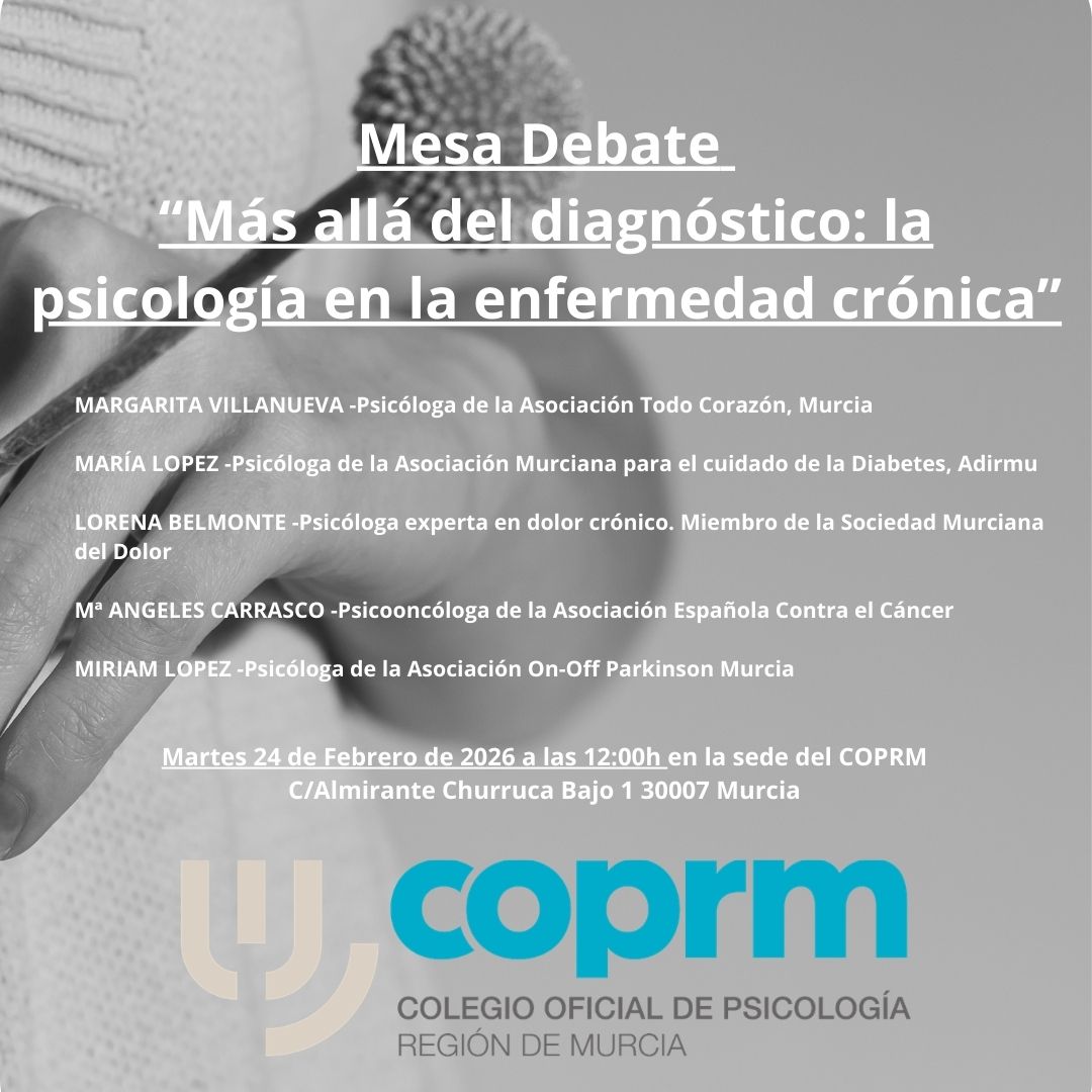 El día del Patrón de la Psicología se celebra el 24 de febrero, en conmemoración de Juan Huarte de San Juan. Con ese motivo os invitamos a participar en la Mesa-Debate que hemos organizado en el COPRM para poner en valor el papel de la psicología en la enfermedad crónica.