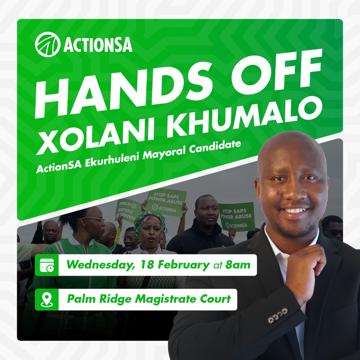 🚨 Stand for Justice! 🚨

Tomorrow, 18 February, we return to the Palm Ridge Magistrate Court.

We will never accept a society where criminals are shielded while law abiding citizens live in fear.