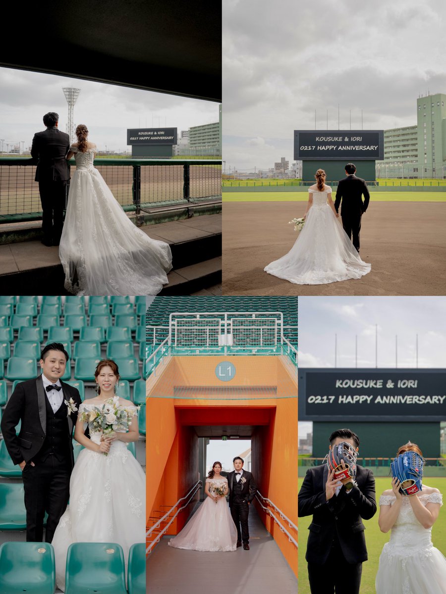 39yakyu's tweet photo. 球場でウェディングフォト📸⚾

夢が叶いました🌈💖

2年半ぶりの投稿🤣

球場で撮ってる人 全然探せなかったから
探してる人に届きますように🕊

#ウェディングフォト 
#ウェディングフォト球場 
#ウェディングフォト野球場 #野球 
#沖縄セルラースタジアム那覇 https://t.co/B78B7H4SFH