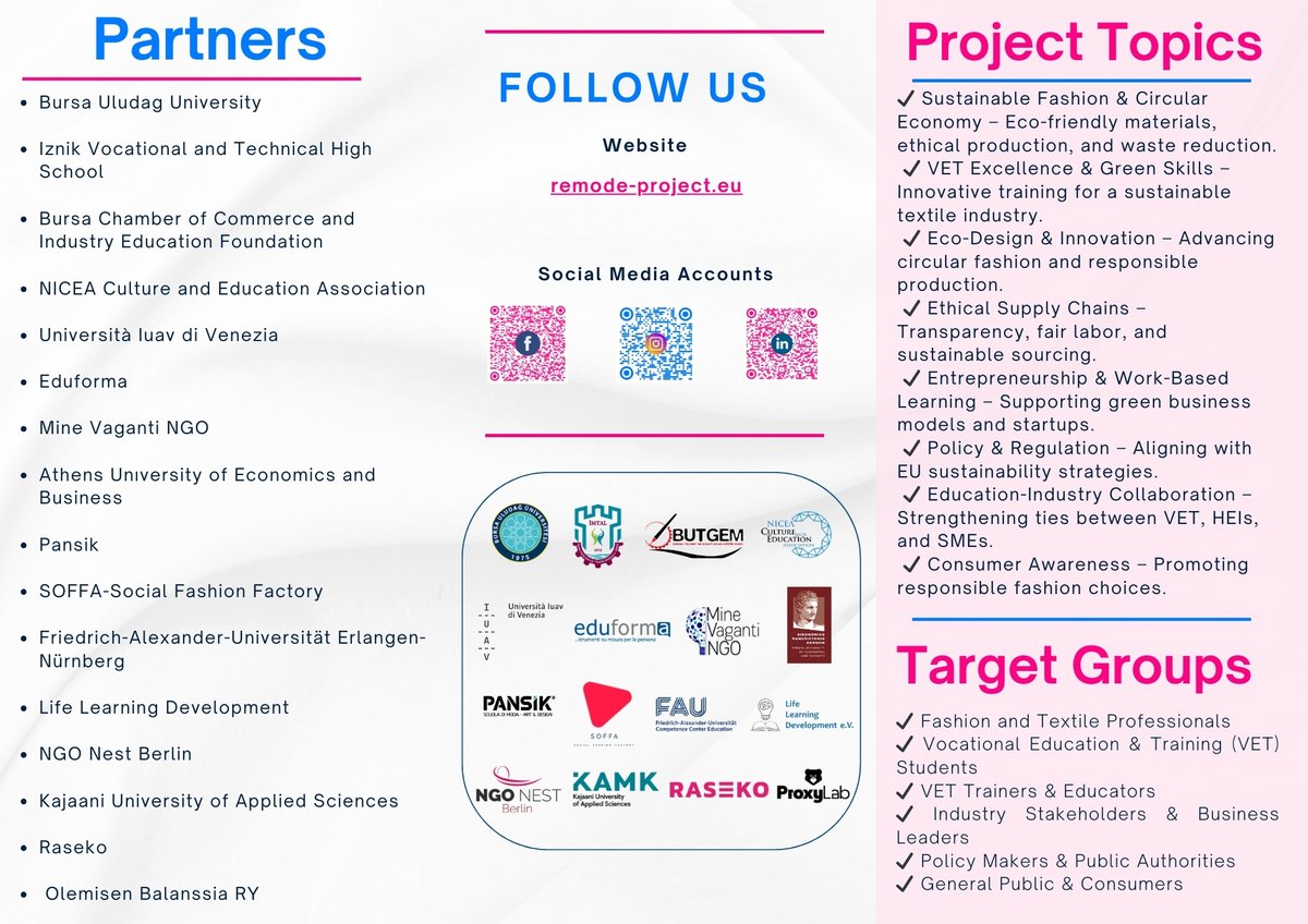 ngonestberlin's tweet image. Step into the future of sustainable fashion with the ReMODE Project ♻️🌍 

🔗 Discover more: remode-project.eu 
📸 Instagram: @remodeproject 
🔗 LinkedIn: @remodeproject 

#NGONESTBerlin  #COVE #ReMODE