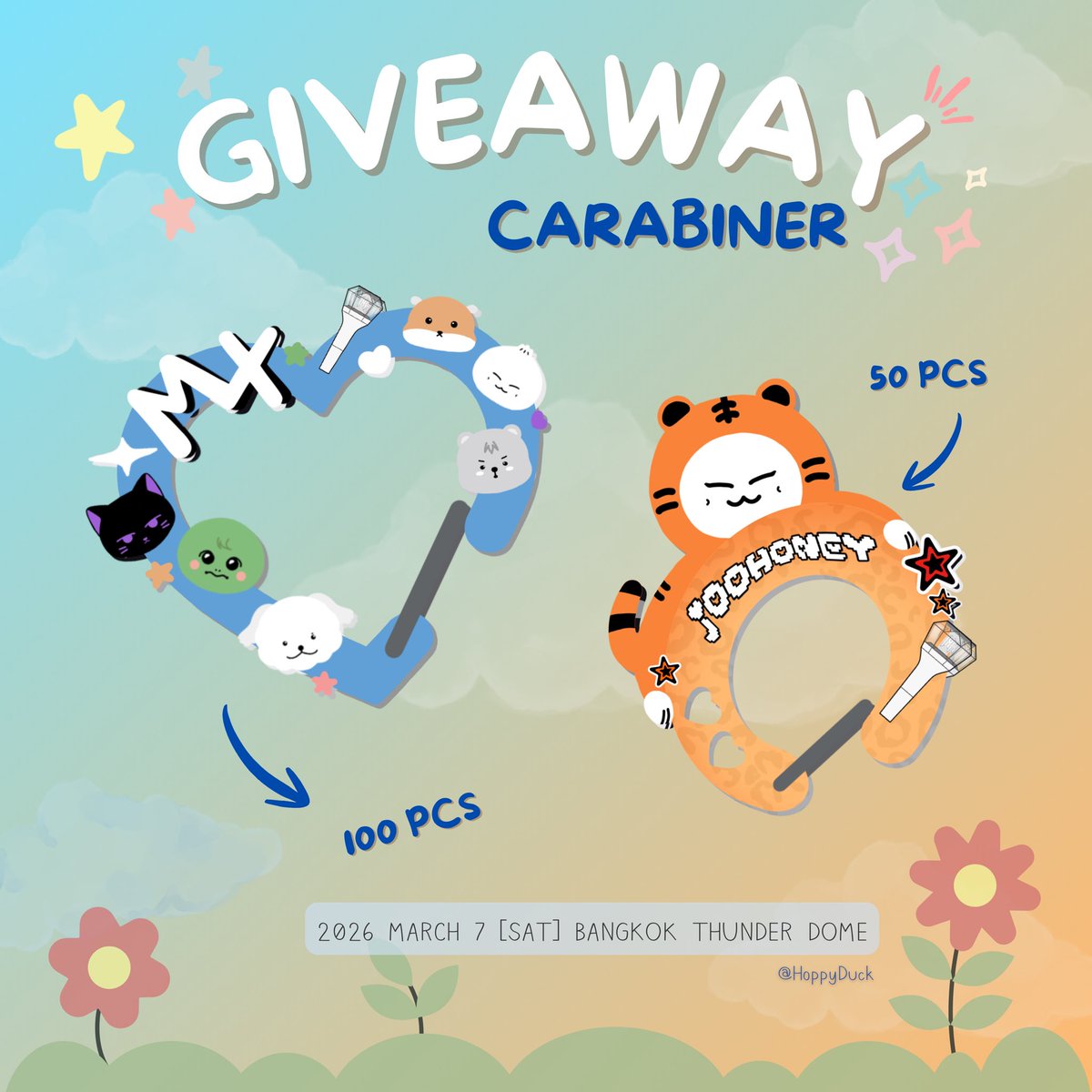 HoppyDuck's tweet photo. .•• 🫶🏻 ɢɪᴠᴇᴀᴡᴀʏ 🫶🏻 ••.

🎁  Carabiner 100 pcs
📍  Thunderdome muang thong thani

 ส่วนของยัยจูเค้าอาจจะให้แค่คนที่เป็นเมมยัยจูนะคะ 🙏🏻🙏🏻🙏🏻

แล้วเจอกันวันงานค้าบบ 🥰

 #MONSTAX_THEX_NEXUS_BKK https://t.co/XSxskHS1UZ
