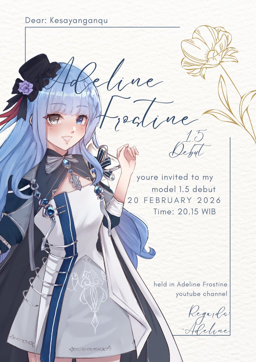 Nih undangan buat cantik"ku dan ganteng" Ku💗💗💗

youtube.com/live/ojOLg3llh…

Art made by tante UIN <a href="/yuureibesideu/">uwing uin</a>