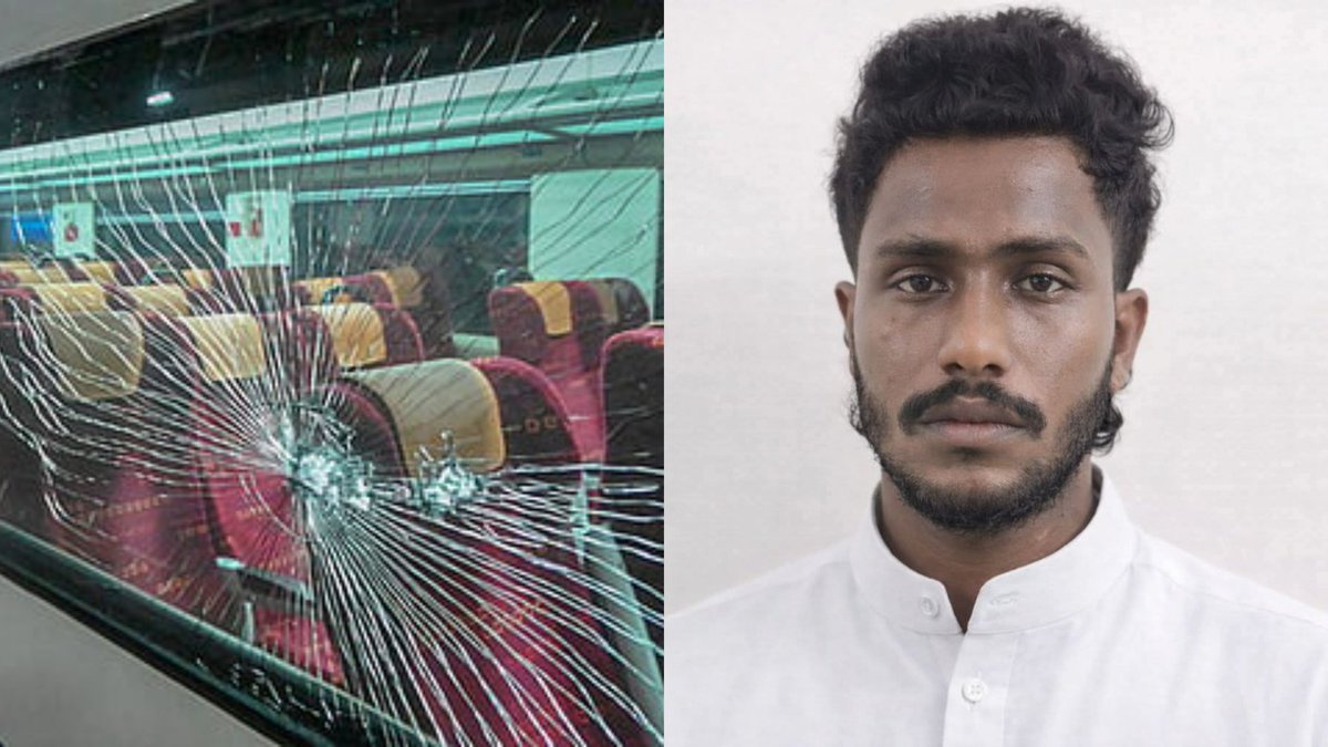 SangitaX_'s tweet photo. What do you gain by doing this? The person you are harming is yours for his own sake. 

RPF has arrested a man for pelting stones at the Vande Bharat Express in Kannur, Kerala, shattering a coach window.

 Though five others were present, the investigation found only one directly involved.

Attacking public property isn’t just vandalism — it’s an attack on the nation’s progress.

Every stone thrown destroys what millions of taxpayers helped build.
Zero tolerance for such acts. Accountability must follow.

Doing this and causing damage to public property is a crime, do not do this at all, not even by mistake.
