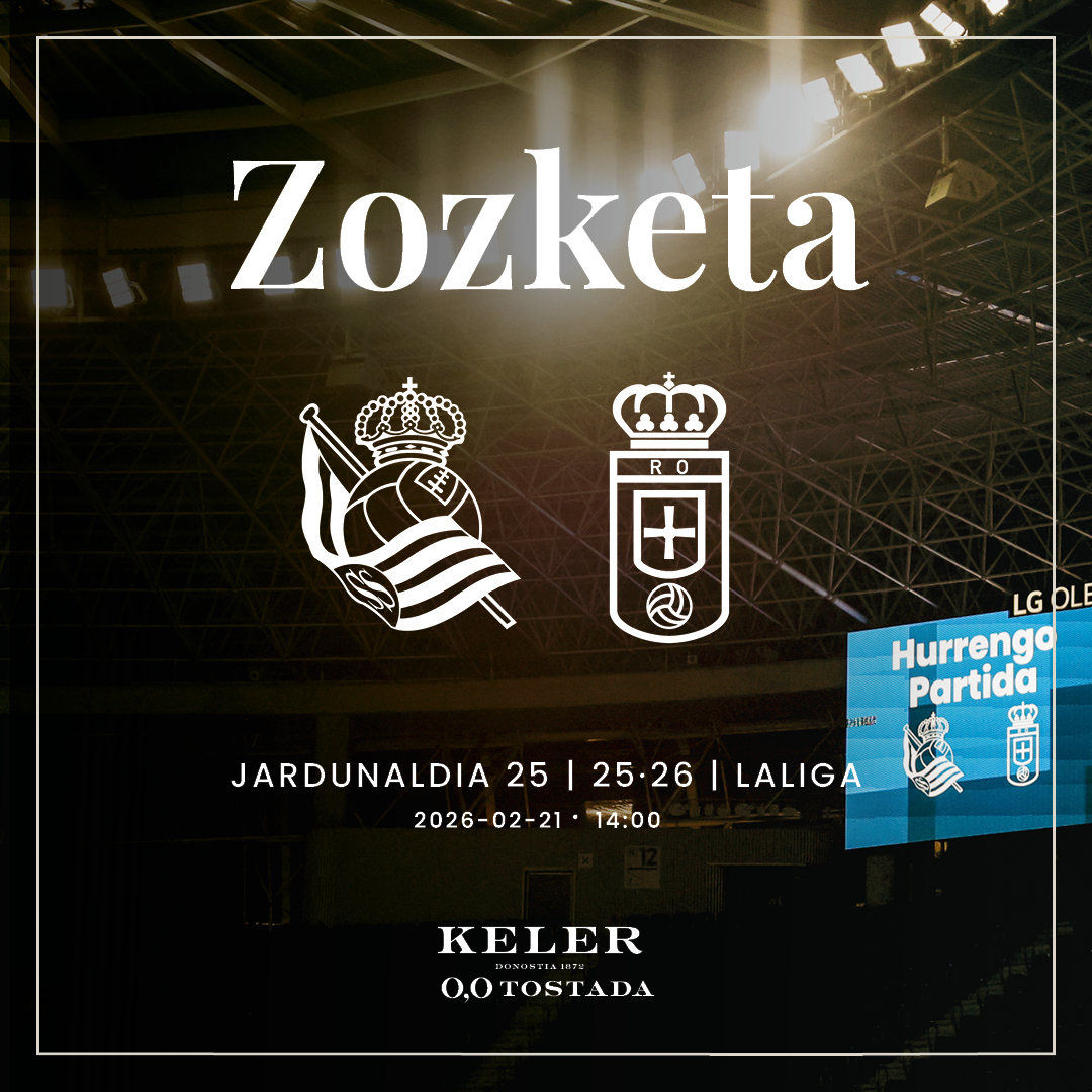 RealSociedadEUS's tweet photo. 💥 𝗭𝗢𝗭𝗞𝗘𝗧𝗔 💥

Real Oviedoren aurkako partidarako (otsailak 21, 14:00) BI SARRERA zozkatzen ditugu. RT egin eta parte hartu!