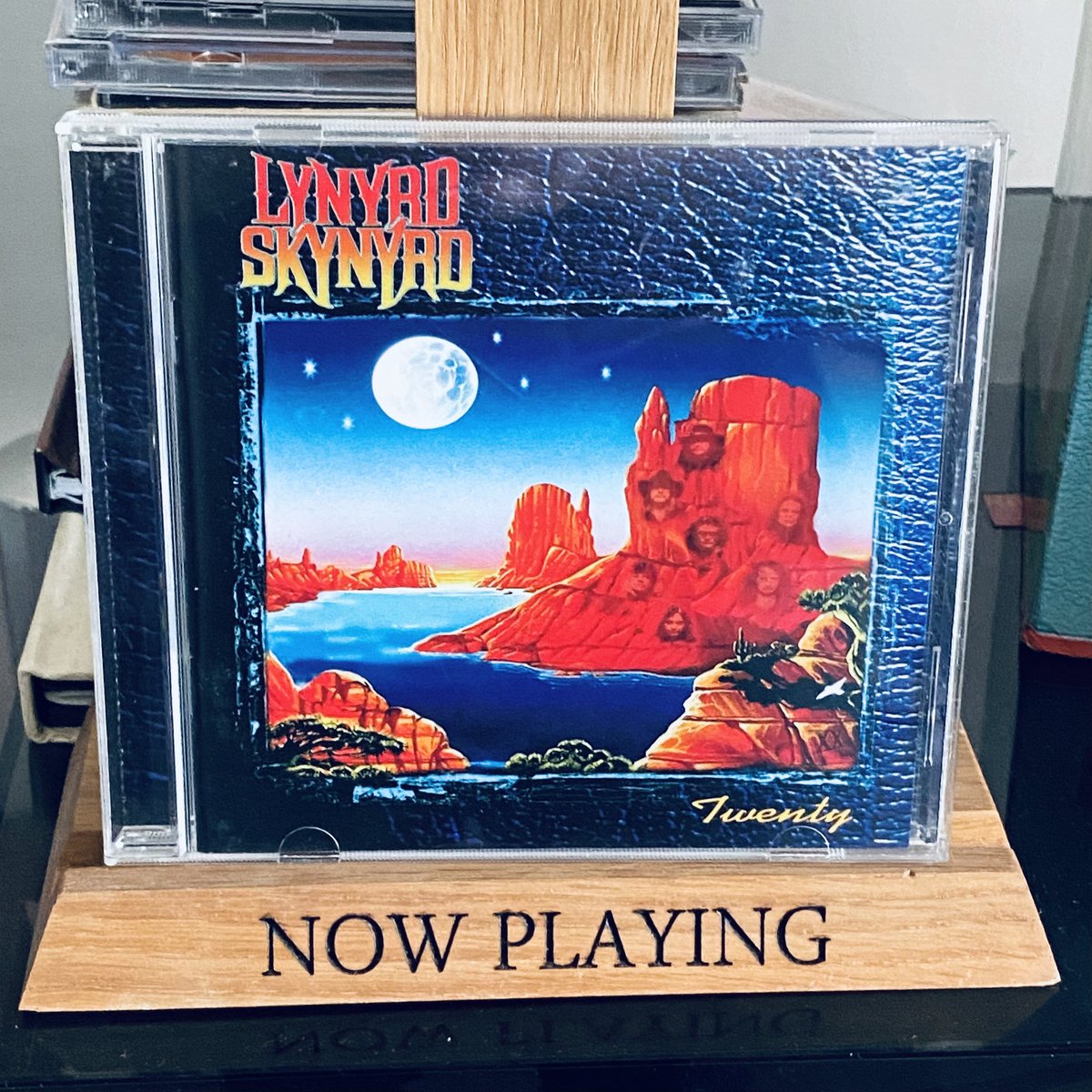 Listening to Lynyrd Skynyrd 
“Twenty” 
Skynyrd’s ninth album from 1997 marking the 20th year after the plane crash that killed Ronnie Van Zant &amp; Steve and Cassie Gaines, through modern technology the younger brother Johnny was able to duet with Ronnie on “Travelling Man”