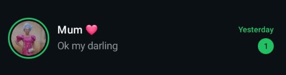 After chatting with my mum last night, our conversation had already ended. This was her last message, and I didn’t reply to it.

Then she called me early this morning, asking why I didn’t respond and accusing me of ignoring her 😭

Meanwhile, it was already very late, and I had