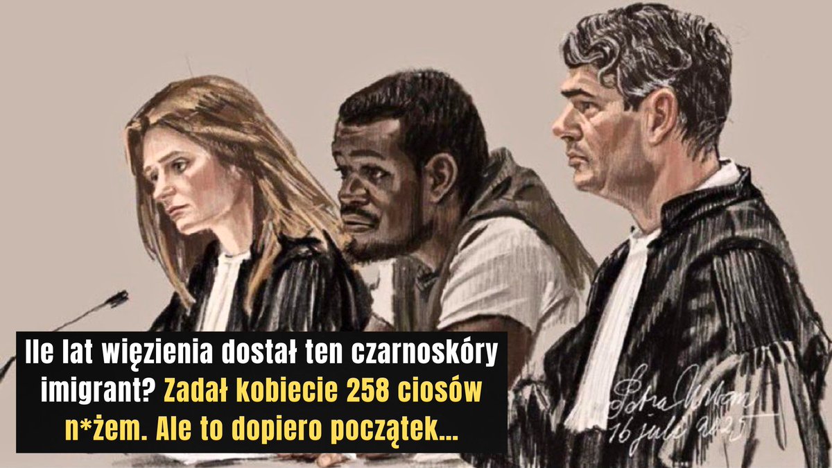 🇳🇱 Holandia. Ile lat więzienia dostał ten czarnoskóry imigrant?

🔸Zadźgał nożem swoją partnerkę. Na śmierć. 

🔸Zadał kobiecie 258 ciosów nożem. Na oczach ich małego dziecka.

🔸Następnie nagrał umierającą kobietę.

🔸Następnie zrobił sobie selfie z ich dzieckiem - leżącym we