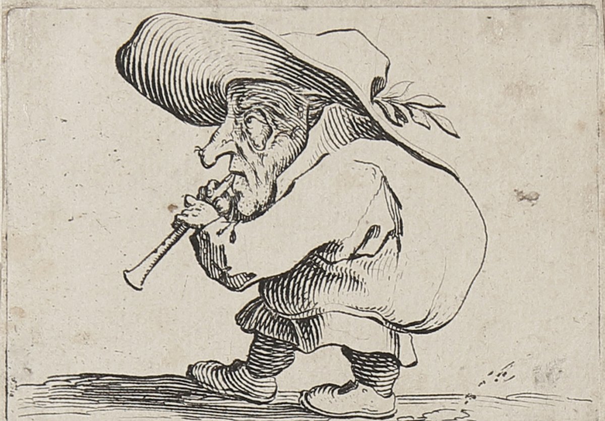 ColeccionMMoret's tweet image. Martes de Carnaval

Jacques #Callot (Nancy, 1592-1635). "Varie figure gobbi di Iacopo Callot". Cuatro aguafuertes, h. 1621-1625. Colección Mariano Moret.
1.- “Gobbi” barrigudo.
2.- “Gobbi” tocando el laúd.
3.- “Gobbi” tocando la zanfona. 
4.- “Gobbi” tocando la dulzaina.