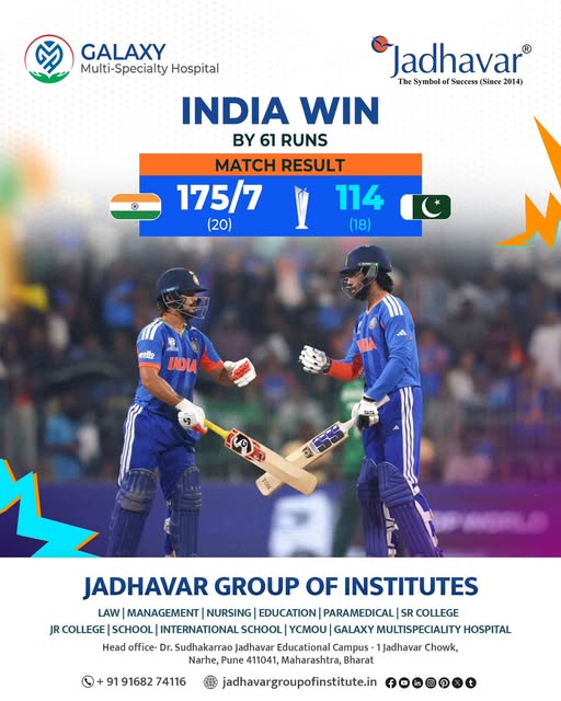 jaiganeshbed's tweet photo. India Triumphs by 61 Runs! 📷📷
A commanding performance as India posts 175/7 (20 overs) and restricts Pakistan to 114 (18 overs) — sealing a convincing 61-run victory.
Proud moment for every cricket fan! 📷
.
.
.
.
#IndiaWin #TeamIndia #CricketVictory #MatchResult #indvspak https://t.co/lVlcfR9zOP