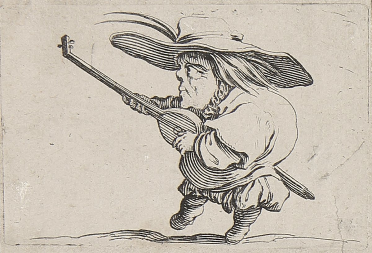 ColeccionMMoret's tweet image. Martes de Carnaval

Jacques #Callot (Nancy, 1592-1635). "Varie figure gobbi di Iacopo Callot". Cuatro aguafuertes, h. 1621-1625. Colección Mariano Moret.
1.- “Gobbi” barrigudo.
2.- “Gobbi” tocando el laúd.
3.- “Gobbi” tocando la zanfona. 
4.- “Gobbi” tocando la dulzaina.