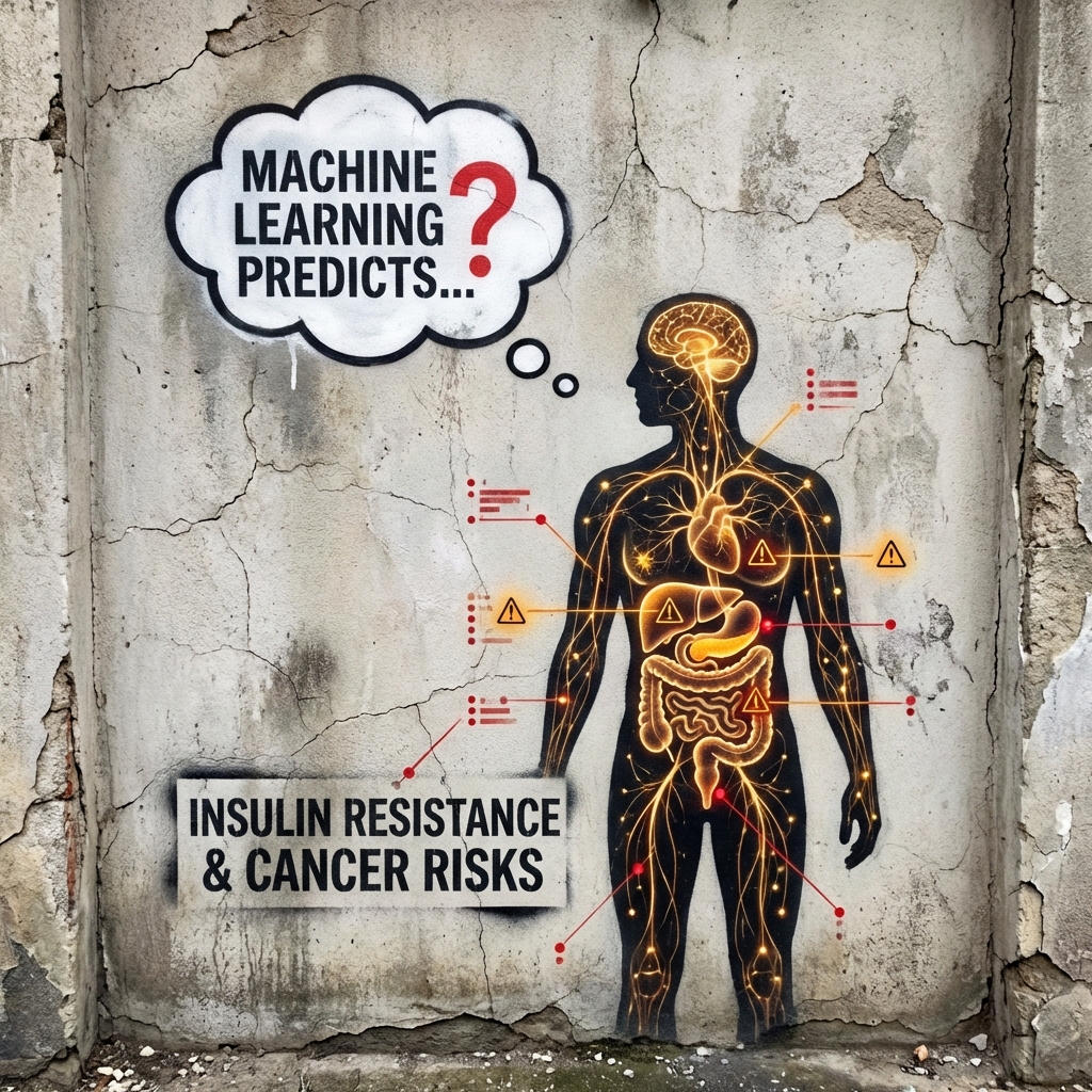 chhubmann's tweet photo. Your metabolism is a crime scene. New AI research shows insulin resistance is a hidden trigger for 12 types of cancer, outperforming BMI as a risk predictor. The machine sees the rot before we do. 🧬💀

https://t.co/P0A48833qH

#AI #CancerResearch #Health https://t.co/Yh8YUCxJIK