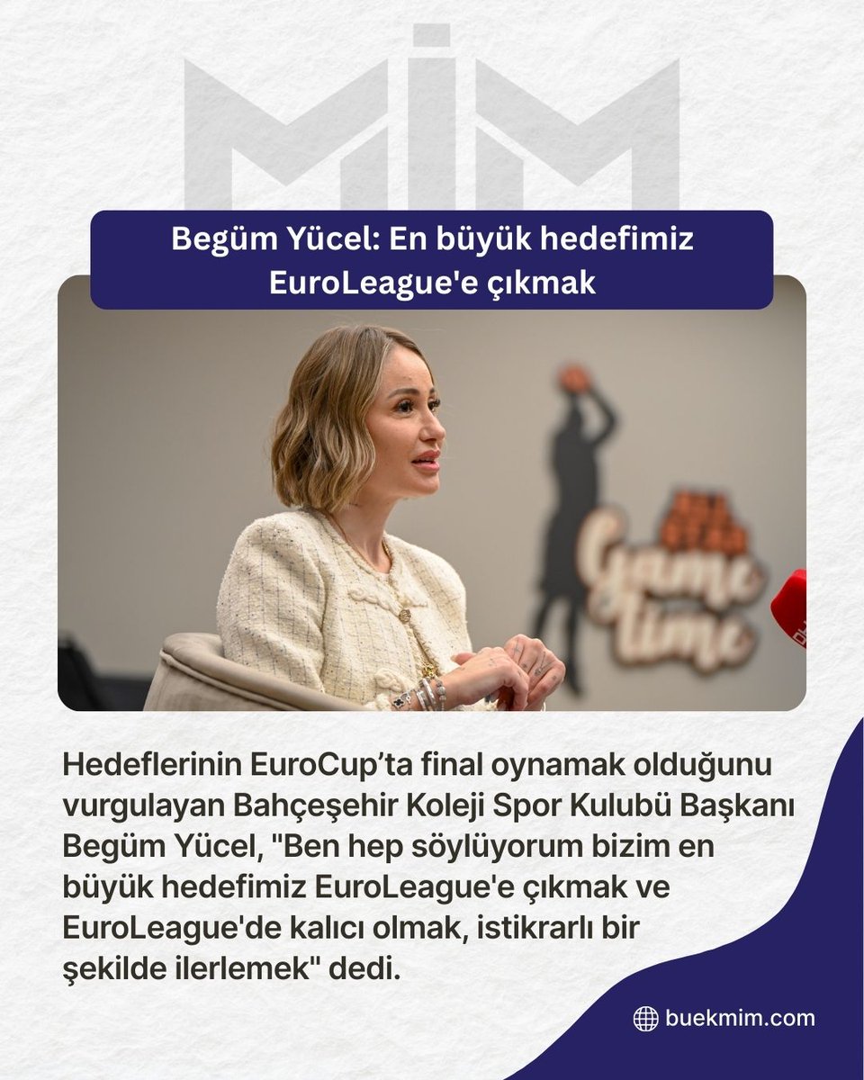buek_mim's tweet photo. Bahçeşehir Koleji Basketbol Takımı EuroCup A Grubu’nu ikinci sırada tamamlayarak doğrudan çeyrek finale yükseldi. Bahçeşehir Koleji Spor Kulübü Başkanı Begüm Yücel Demirören Haber Ajansı’na özel röportajında hedeflerini açıkladı.

https://t.co/7PHb3eAQwR https://t.co/eKtxV0RSfo