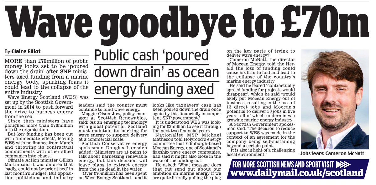 SNP/Green “world-leading” wave energy ends exactly how everyone predicted: 

💥Scrapped
💥Jobs at risk
💥Taxpayers rinsed

You Yes Yet?