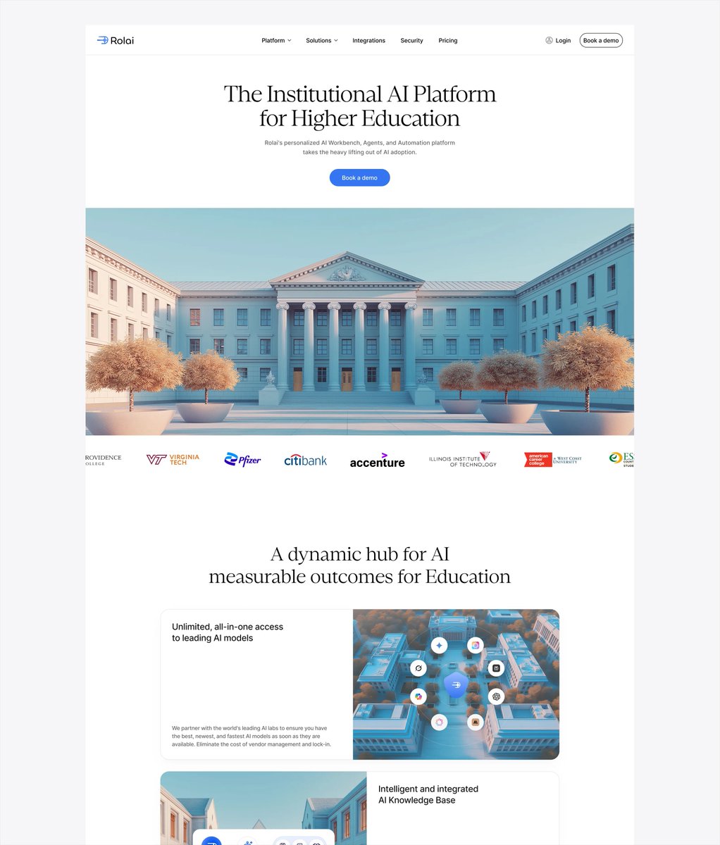 web design for an AI-based ed tech platform