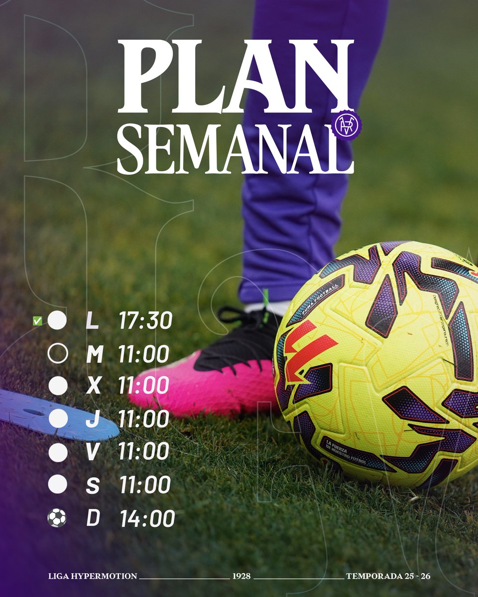 realvalladolid's tweet photo. 🗓️ ▪ PLAN SEMANAL
Agenda de entrenamientos antes del #RealSportingRealValladolid https://t.co/1pL0rD2lxS