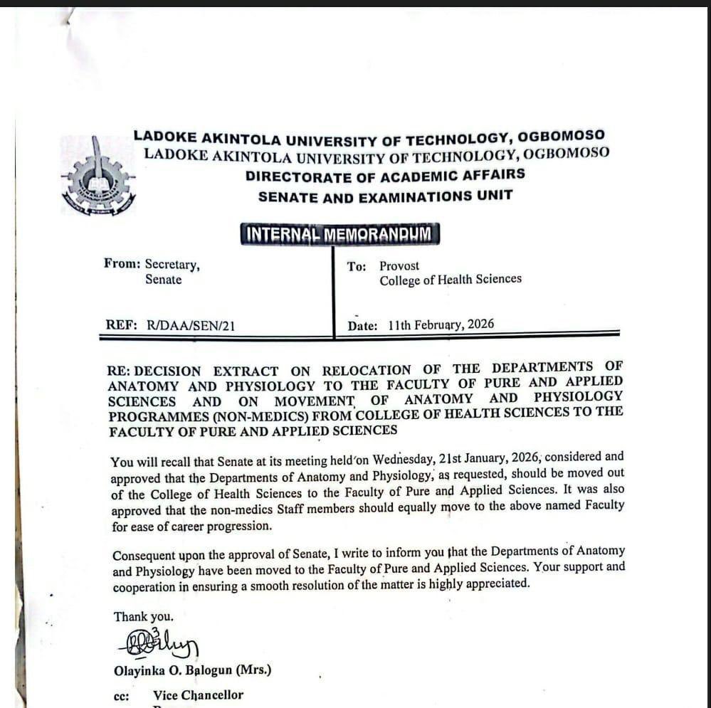 itsSh0la's tweet photo. Heard Lautech wants to move Anatomy and Physiology to Pure and applied science faculty when it’s obviously a medical program. 

The students pay 600k tuition fee while those under PASSA pay 200k. How do people apply to a school to study a medical program and you want to change it mid way? 

The decision makers in Lautech need to do better, there are more important things to focus on there, which needs to be fixed, but this isn’t one of it.

The students’ voices need to be heard.