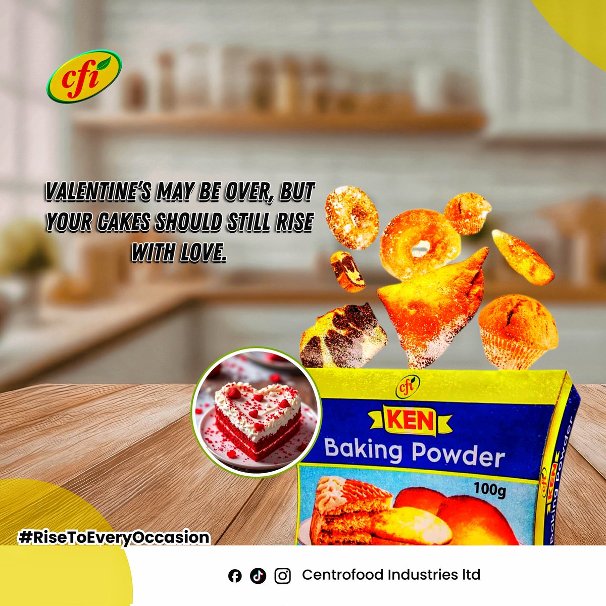 cfi_kenya's tweet image. Valentine’s may be over, but great baking never goes out of season ❤️✨

With KEN Baking Powder, every cake rises soft, fluffy, and full of love  for birthdays, family moments, or just because...Keep the sweetness going. Keep the love rising. 

 #KENBakingPowder #BakeWithLove