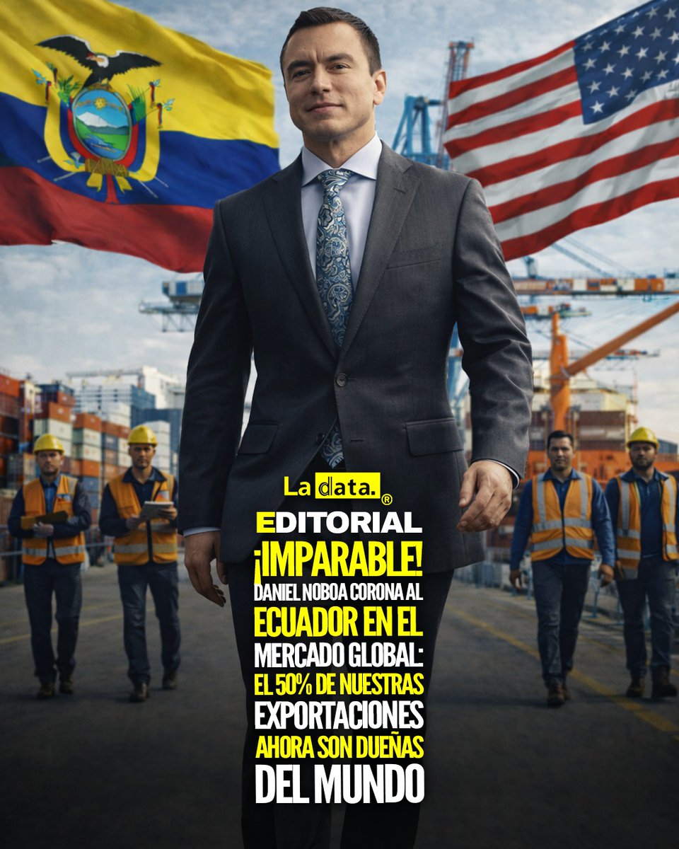 #Editorial ​¡Imparable! Daniel Noboa corona al Ecuador en el mercado global: El 50% de nuestras exportaciones ahora son dueñas del mundo. 

Bajo la administración visionaria del presidente Daniel Noboa, el Ecuador está protagonizando una transformación económica sin precedentes