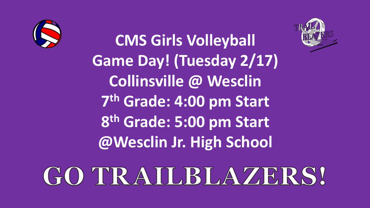 Boxout5's tweet image. CMS Girls Volleyball Game Day!