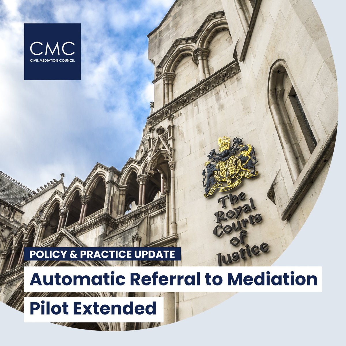 civil_mediation's tweet photo. The Civil Procedure Rules Committee has confirmed the extension of the #AutomaticReferral to #Mediation pilots. Both the Online Civil #MoneyClaims and #SmallClaims Track ARM pilots will now run until 6 April 2027: https://t.co/fRIV6jUuRU https://t.co/F7QxYWnPj3