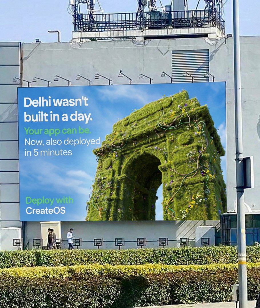BuildOnNodeOps's tweet image. Delhi wasn't built in a day. Your app can be.

Now, also deployed in 5 minutes.

Deploy with CreateOS.

@OfficialINDIAai @IndiaAiExpo

#CreateOS #IndiaAIExpo #BuildInPublic