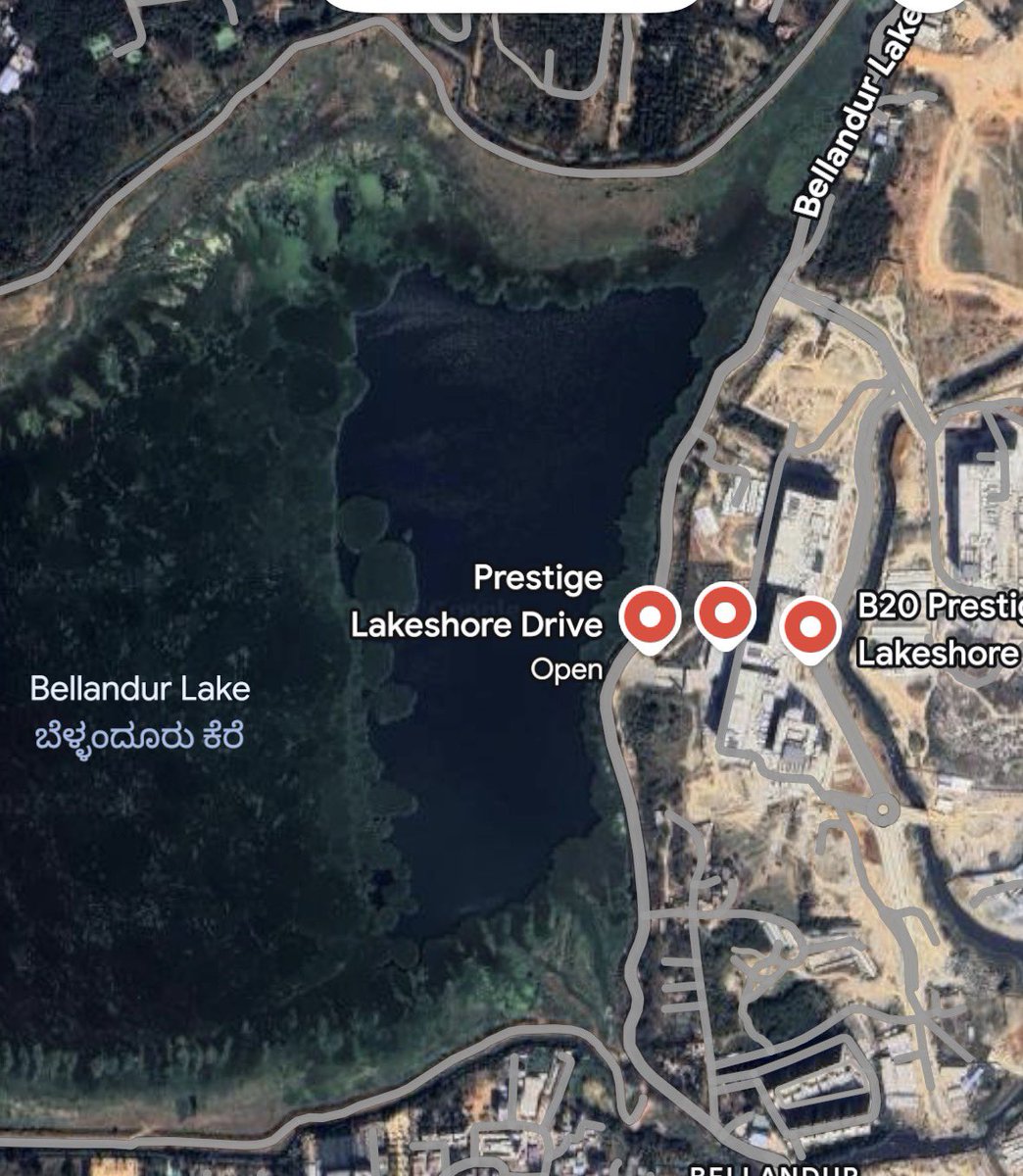 tag3189's tweet photo. @VishalBhargava5 @PowerTrain_YT @VishalBhargava5 , @PowerTrain_YT the tech park in question is built on Bellandur Lake bed. Government not only turned a blind eye to this, but even gave approval to its connectivity using flyover. It is sad, this will only exasperate Bangalore’s water woes. https://t.co/2OTzjodz3j