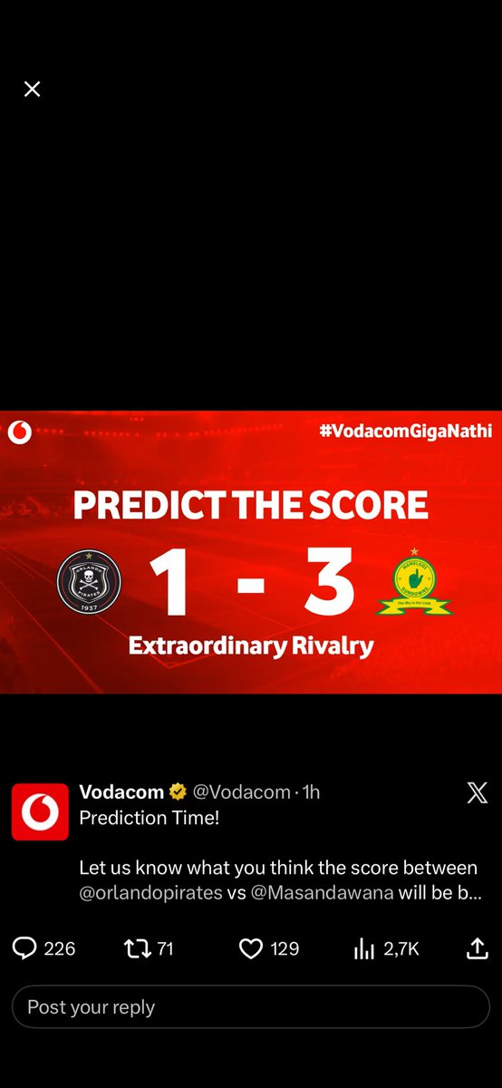 Tebza4all's tweet photo. @Vodacom @orlandopirates @Masandawana #vodacomgiganathi https://t.co/mro6LTEpOv