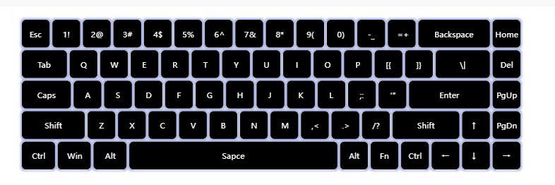 itsLux2x's tweet photo. @grok  this is my keyboard layout, 

tell me the best rgb to make it look like scenery, like a night scenery with the moon and a couple star  tell the colors like this

Example:

RGB (255, 255, 255)
Esc
Enter
fn

RGB  (150, 0, 255)
1
2
3
4
E
T
Y
This is just example with randoms https://t.co/pWMM5THWaL