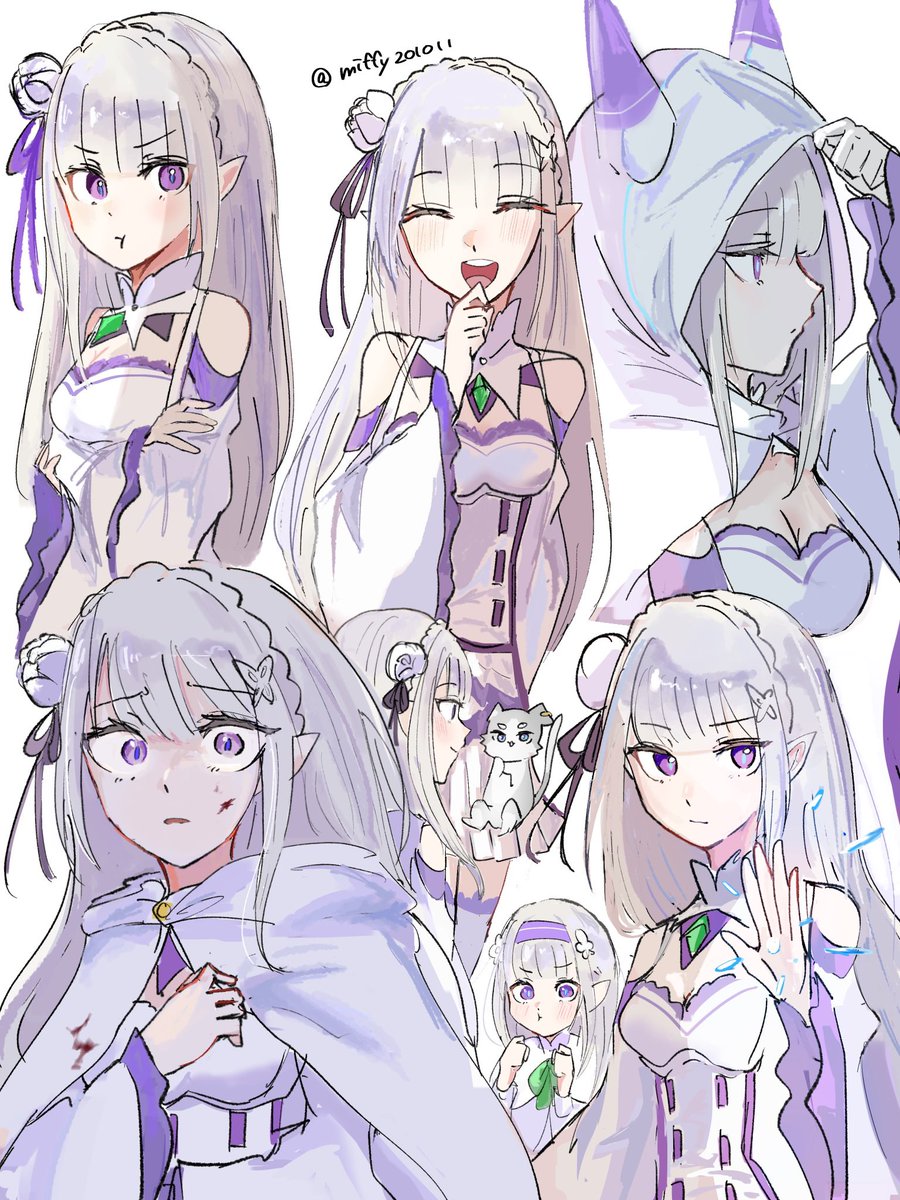 色んな表情のエミリア  #リゼロ