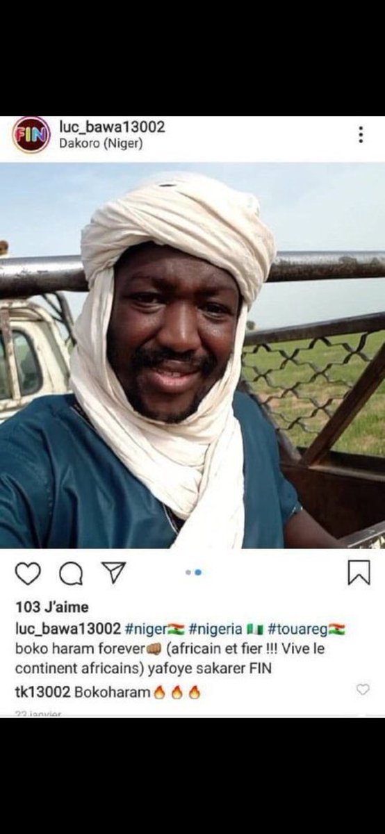 RouxDeSecoours's tweet photo. @Observatoire_VP @AnneliseGregoi1 Les Africains seront sans doute "ravis" de découvrir la JEUNE GARDE & pro-Boko Haram. #LaJeuneGarde #terrorismprovocation https://t.co/csE9I9eTOd