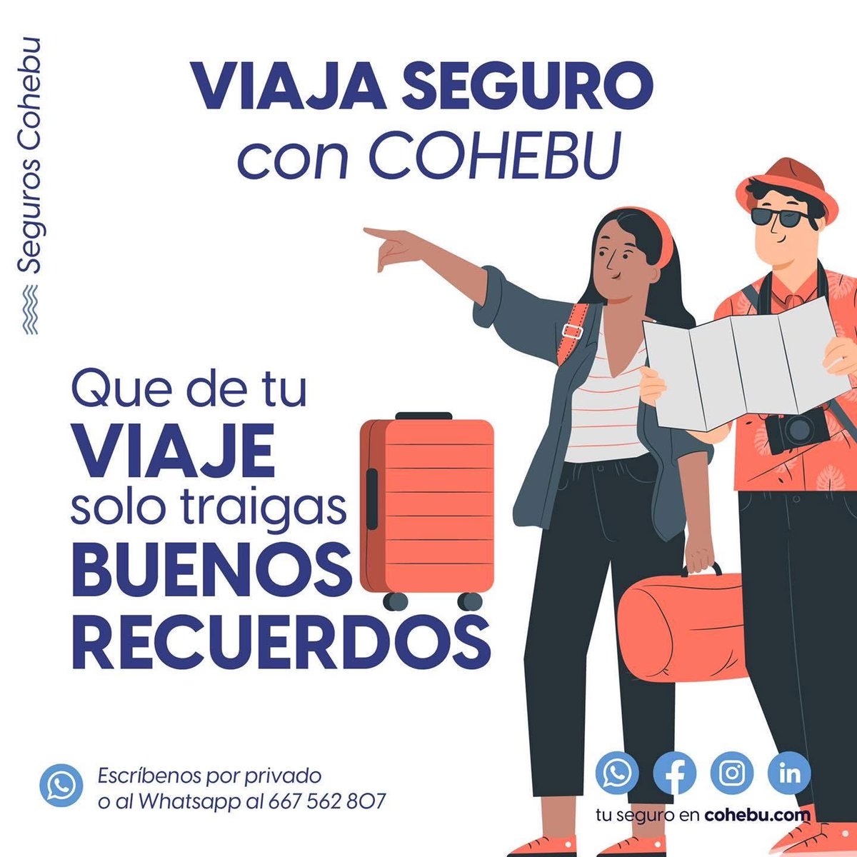 COHEBUSeguros's tweet photo. Se acercan días festivos y piensas en realizar una escapada 🧳  Para disfrutar tus vacaciones sin preocuparte de nada, contrata nuestro seguro de viaje  ✈️  ¡Contacta con nosotros!   📞 956 365 300 COHEBU | 🖥 https://t.co/fwkEcwQaHl     #seguros #vacaciones  #viajes #team https://t.co/E07leK5szr