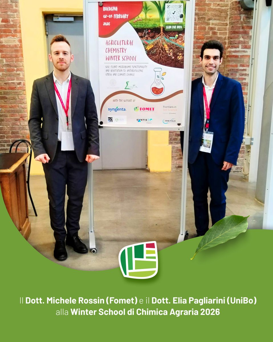 fometfert's tweet photo. ➡Il Dott. Michele Rossin (Fomet) con il dott. Elia Pagliarini (UniBo) hanno presieduto una lecture durante la Winter School di Chimica Agraria 2026 presso l’Università di Bologna a studenti provenienti da tutto il mondo. 
#fomet #fertilizzanti #fertilizers #winterschool https://t.co/MzC6maGjxk