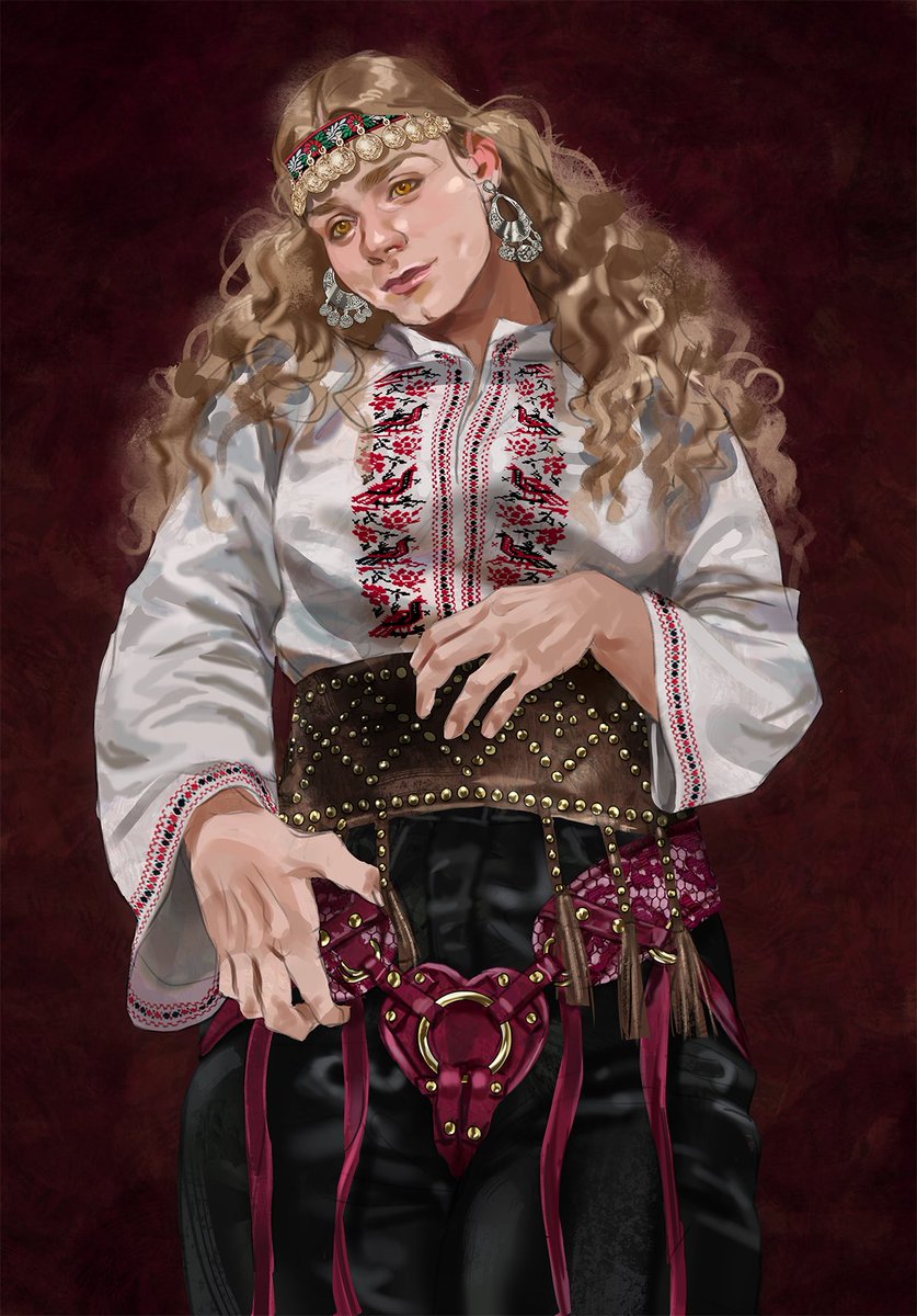 staticlear's tweet photo. this lovely harness has been on my mind ever since i saw it i had to draw my oc in it https://t.co/z1lxNM9iHi