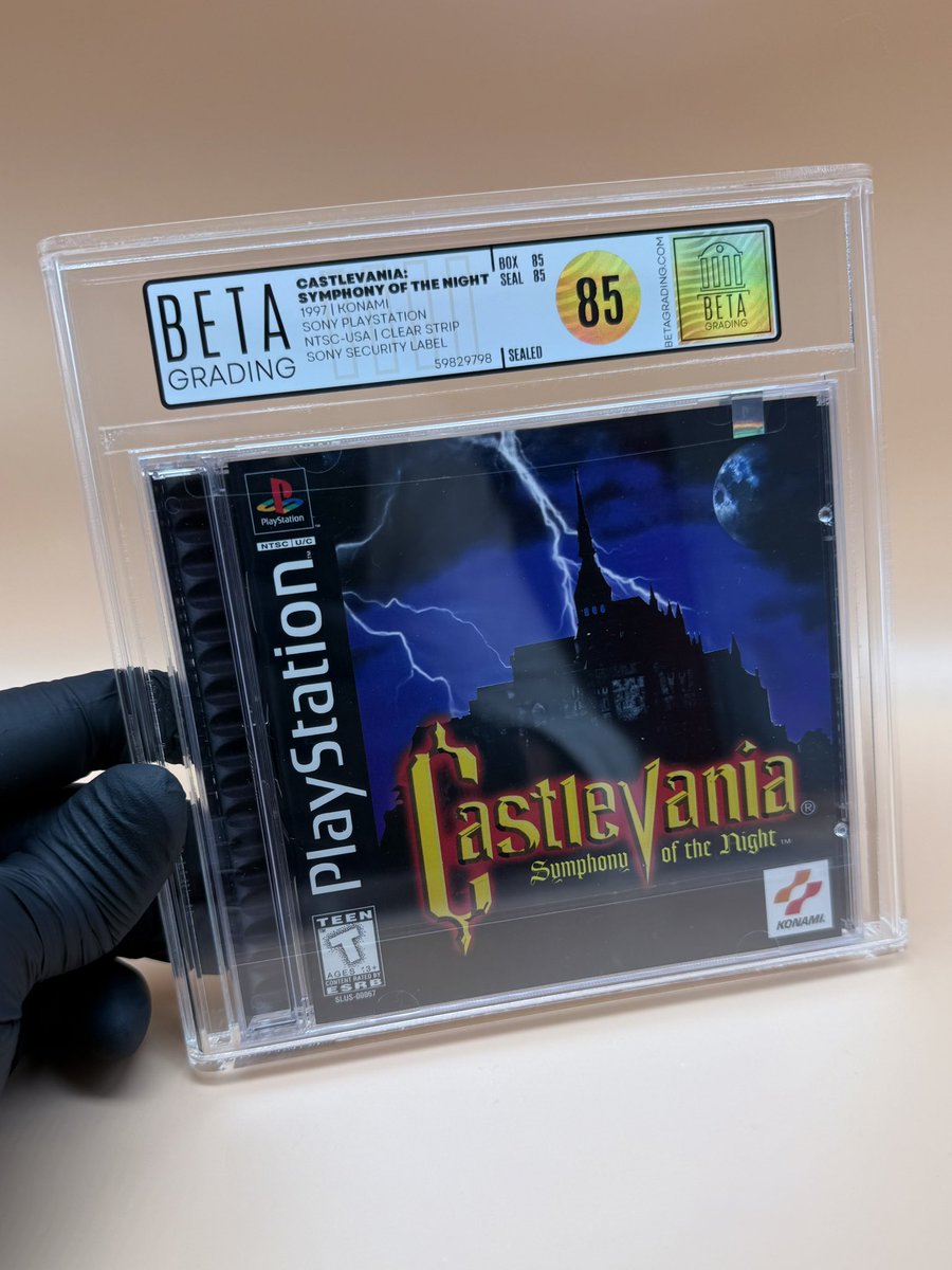 CASTLEVANIA: SYMPHONY OF THE NIGHT
1997 | Konami
Sony Playstation 
NTSC-USA | Clear Strip
Sony Security Label | Sealed
BG85 | Owner: unknown on X

#betagrading #konami #castlevania #playstation #castlevaniasymphonyofthenight