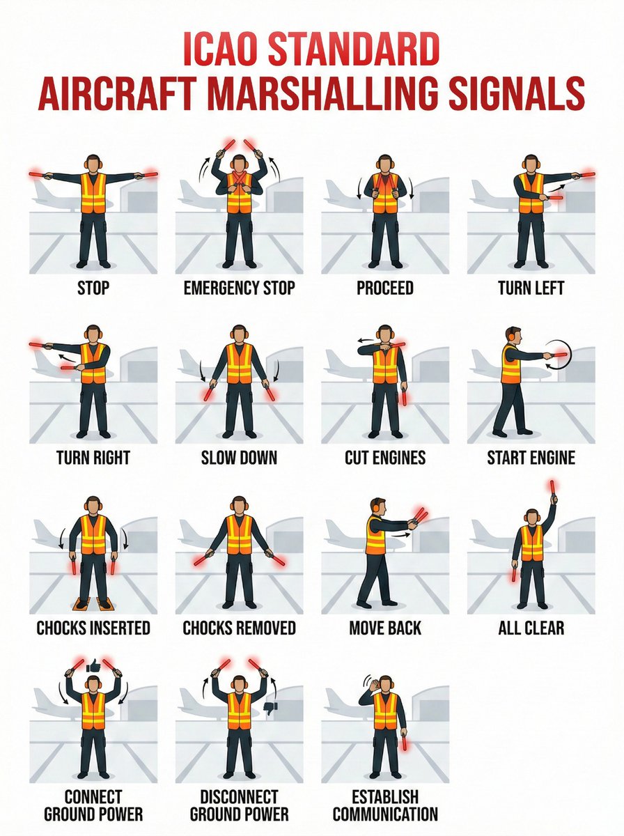 Aircraft marshalling signals.