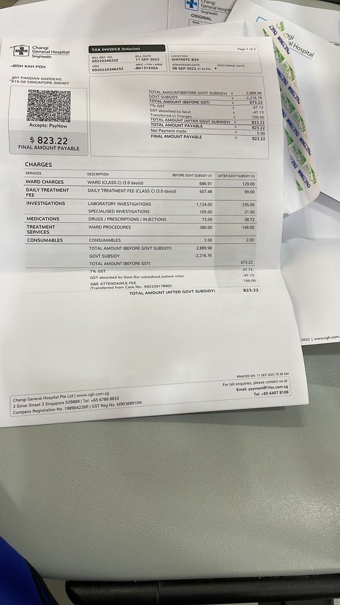 Hospital bill ✍️