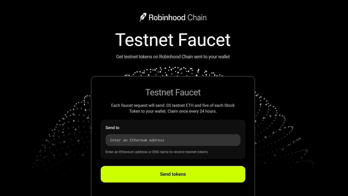 CryptoGurujiOG's tweet photo. Robinhood: Layer 2 Testnet Complete Guide 🚀

💰 Funding: $5.77 Billion

@RobinhoodApp is already an established platform offering stocks, options, crypto, retirement accounts, cards, and advanced trading tools in one seamless app.

Now Robinhood is launching its own EVM-compatible Layer-2 blockchain to power on-chain finance by connecting traditional markets, crypto, and real-world assets on a fast, efficient, and open network.

They could launch their own token for their Layer-2 in the future. Use the testnet actively for a potential airdrop.

How to use Testnet 👇

Step 1: Claim Testnet Faucet

• Visit: https://t.co/GUOOxiVwwm
• Enter your wallet address
• Click Send tokens
• Verify Captcha
• Continue with Google
• Click Claim Tokens
• You can claim again in 24 hours

Step 2: Bridge Sepolia ETH to Robinhood

→ This task is optional (can skip this)

• Visit: https://t.co/P2McoB2Y8W
• Connect your wallet
• Click on From
• Enable Testnet mode (bottom)
• From: select Sepolia
• To: select Robinhood testnet
• Enter any amount
• Check the box ☑️ (bottom)
• Click Move funds to Robinhood testnet
• Repeat this daily or weekly

Step 3: Register your Domain name

• Visit: https://t.co/Nhvh1RQ7Rj
• Connect your wallet
• Select Robinhood testnet
• Refresh the page once
• Search your or any name
• Click Register
• Repeat this daily or weekly

Step 4: Swap and add Liquidity

• Visit: https://t.co/nYPMJMFu94
• Connect your wallet
• Select Robinhood testnet
• Swap ETH for USDC
• Swap ETH for AMD
• Swap ETH for AMZN
• Swap ETH for TSLA
• Swap ETH for all other tokens
• Select Liquidity (middle top)
• Click Create Pool
• Select pair: select any 2 tokens
• Select Full range
• Enter any amount
• Approve both tokens
• Click Preview and Add
• Repeat this daily or weekly

Step 5: Create NFT on Omnihub

• Visit: https://t.co/IsOROI8kBV
• Connect your wallet
• Upload your file (image)
• Enter Collection name
• Enter Price (any amount)
• Enter Collection Description
• Blockchain → Testnet → Robinhood
• Click Deploy
• Repeat this daily or weekly

Step 6: Create NFT on NFTs2Me

• Visit: https://t.co/sBOGWFugZ9
• Connect your wallet
• Select Robinhood testnet
• Enter Project Name
• Enter Project Description
• Select Artwork: Upload image
• Click Deploy to Robinhood testnet
• Open your Minting Page link
• Connect your wallet again
• Mint the NFT
• Repeat this daily or weekly

Mint my NFT: https://t.co/plTd8LheZr

Step 7: Check Superboard for future tasks

• Visit: https://t.co/e01aGrlTsI
• Click Sign In
• Connect your wallet
• Click Start
• Complete all available tasks
• Check weekly for new tasks

⏯️ Video Guide: https://t.co/VbBoyoiGH0

• That's all for now ✅

📢 Follow me for regular updates

#RobinhoodTestnet #RobinhoodAirdrop