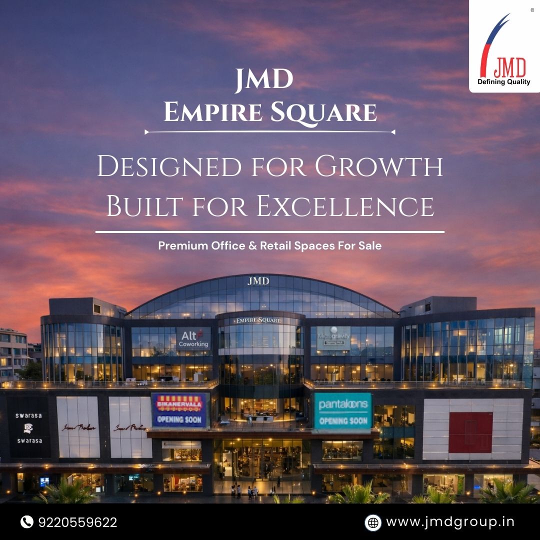 JMDGroup_'s tweet photo. Unlock your business potential at JMD Empire Square! 🚀

From premium retail to elite office spaces, we offer a destination "Designed for Growth. Built for Excellence."

📞 9220559622 
🌐 https://t.co/DmGnyjpIW1

#RealEstate #Business #Growth https://t.co/qPtTUOy05X