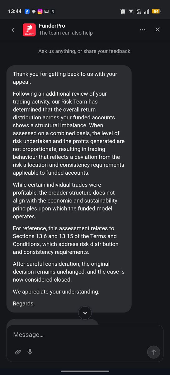 imyatinnn's tweet photo. This is a totally baseless allegation @FunderPro 
I was trying to get the things sorted but you have stoop down to such a level where it shows your non integrity towards the traders 
I DEMAND MY PAYOUT MONEY 
you have literally scammed with my hard earned payout https://t.co/QKuFgVY8Wz