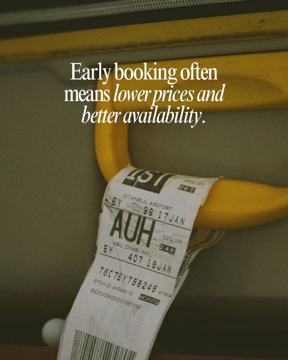 dinabhakta's tweet photo. Booking early unlocks exclusive deals &amp; saves you money! ✈️💰 Are you planning your next trip? #TravelSmart #EarlyBird https://t.co/zecBmjyPvA